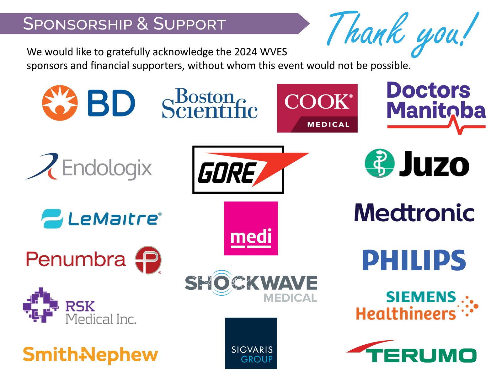 2024 WVES Sponsors and Financial Supporters